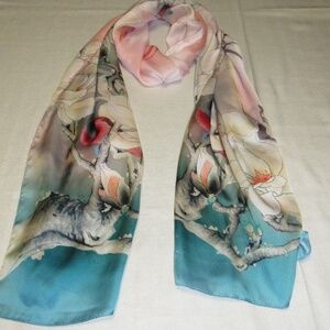 Silk Scarf with Birds